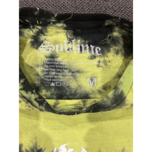 Sublime Skeleton Green Black Tie-Dye T-Shirt Size Medium - Picture 2 of 6